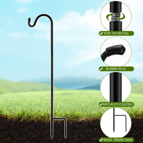 Yetene steel bird feeder hooks with black coating resist rust and weather.