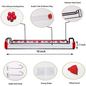 Yewacne hummingbird feeder leak-proof design with clear acrylic tube.