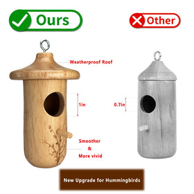 Yewacne hummingbird house features a drain hole to keep interiors dry.