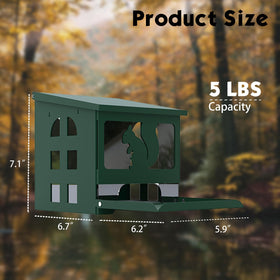 Yewacne Squirrel Feeder large-capacity image highlights ample feeding chamber.