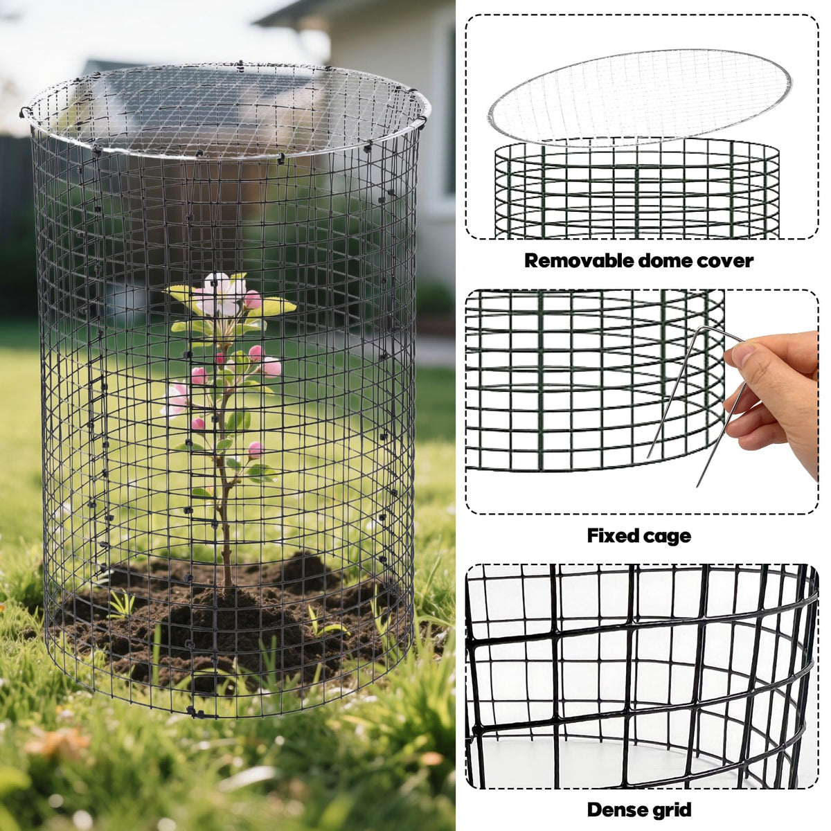 YEXEXINM detachable metal cover adds top protection for taller plants