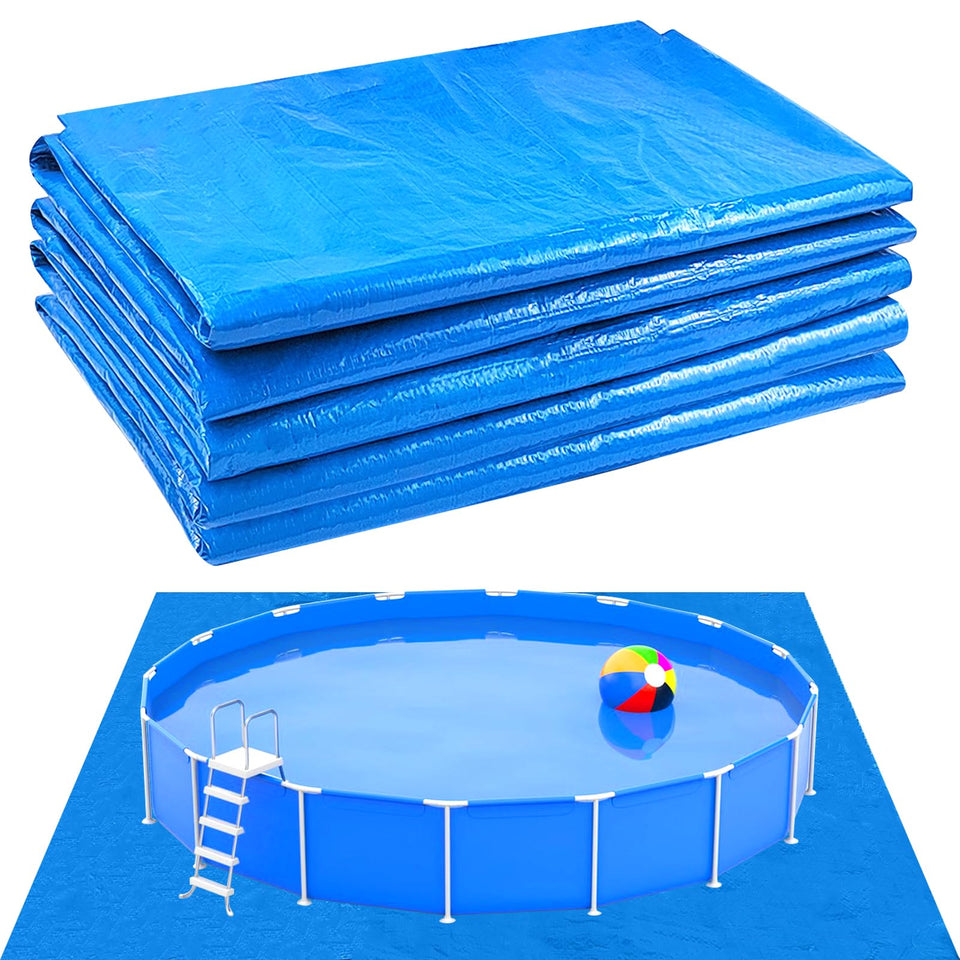 YEXEXINM pool ground cloth 16x16 blue protects pool liner from rocks and punctures