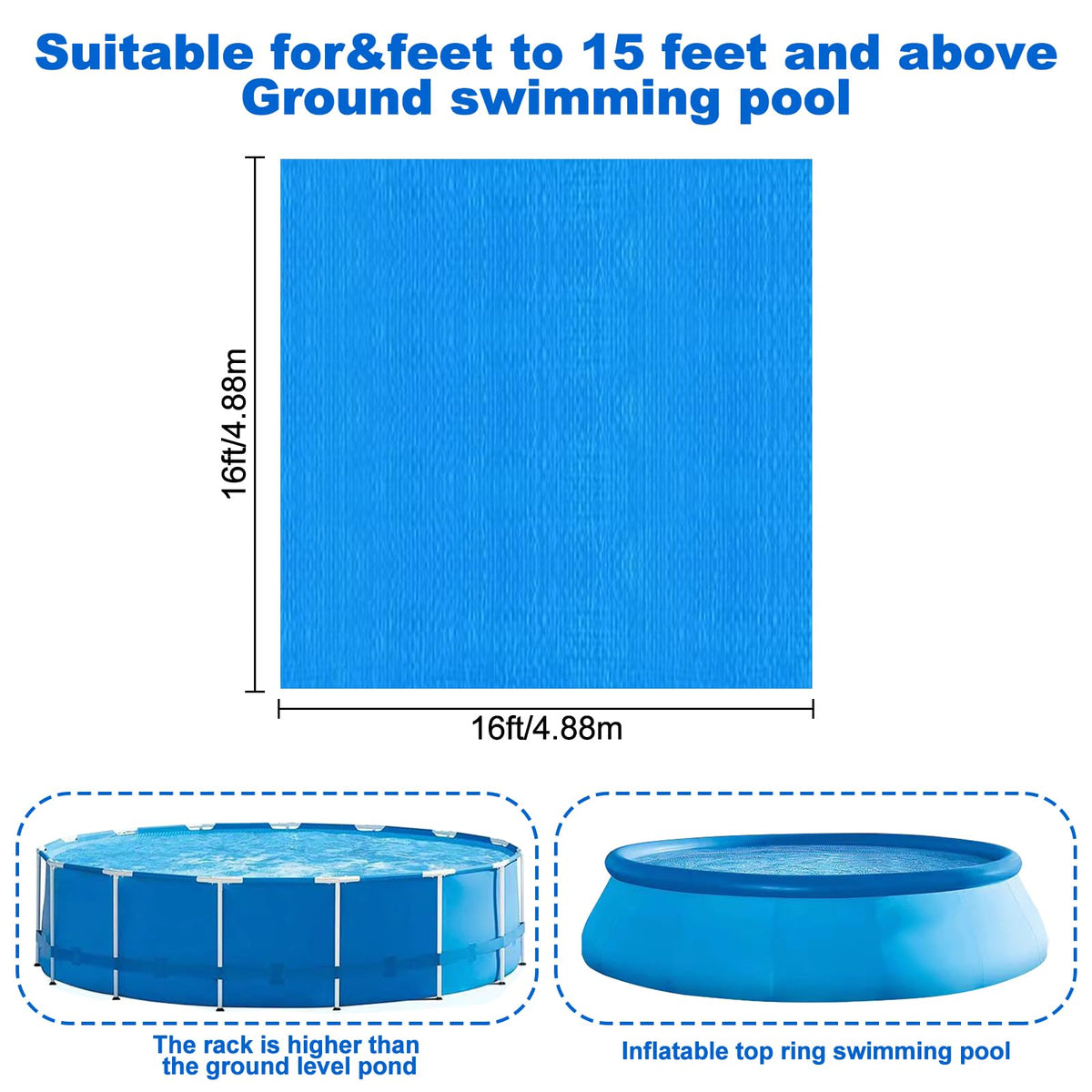 YEXEXINM durable polyethylene fabric guards against wear and tear under above-ground pools