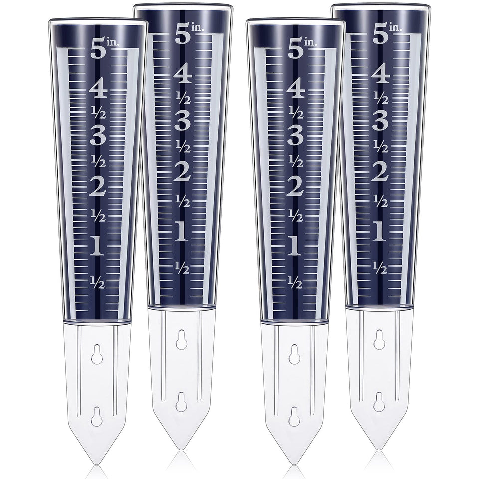 Yexiya rain gauge blue packaging shows four-piece set for easy rain monitoring.
