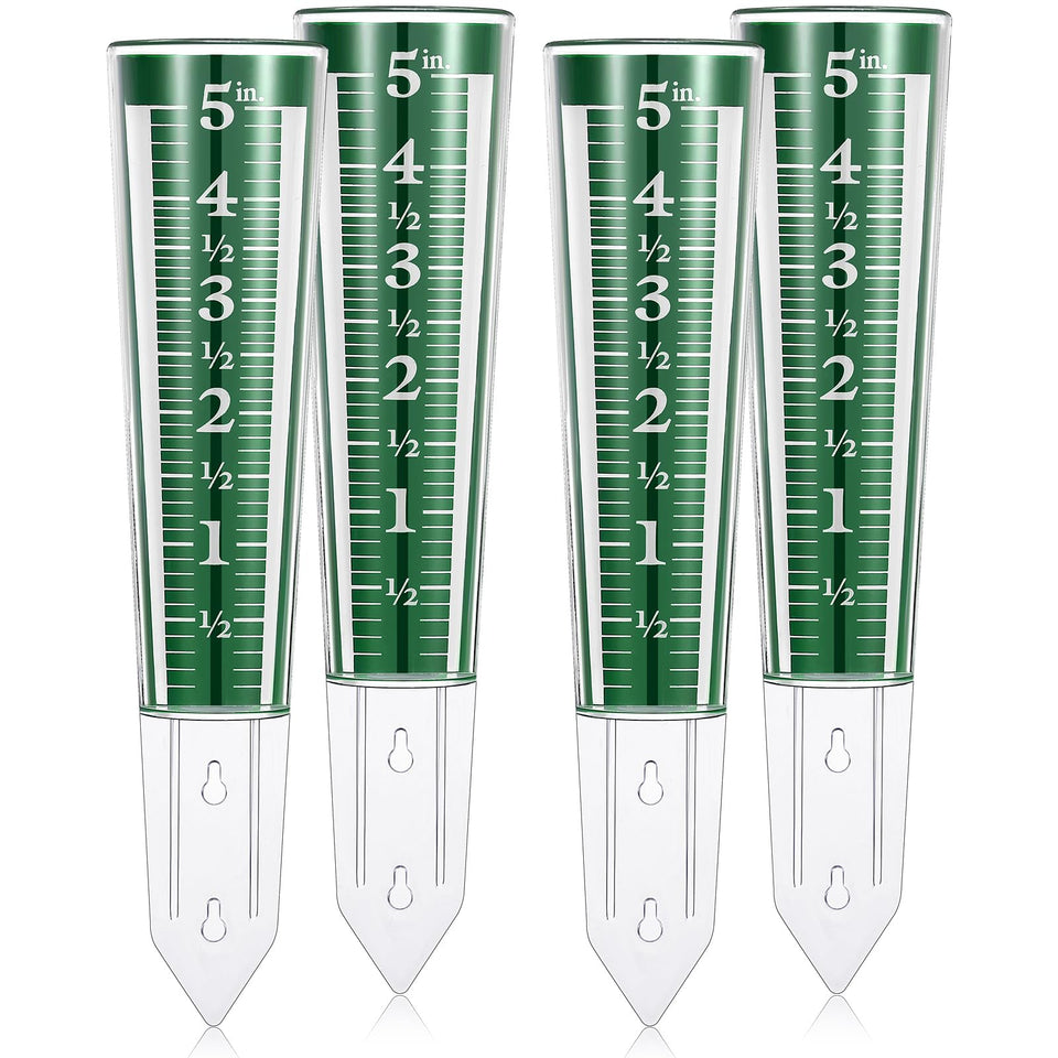 Yexiya rain gauge four-pack with magnified scale for garden readings