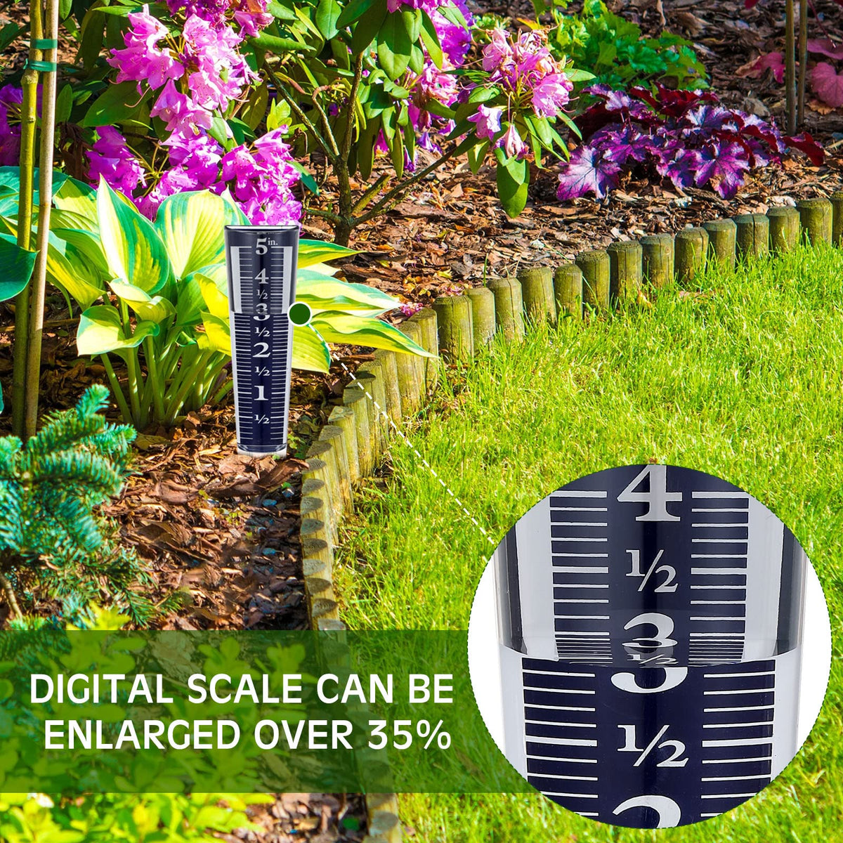 Yexiya rain gauge placed on ground for yard monitoring