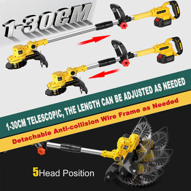 Ergonomic 180-degree swivel handle for comfortable edge trimming.