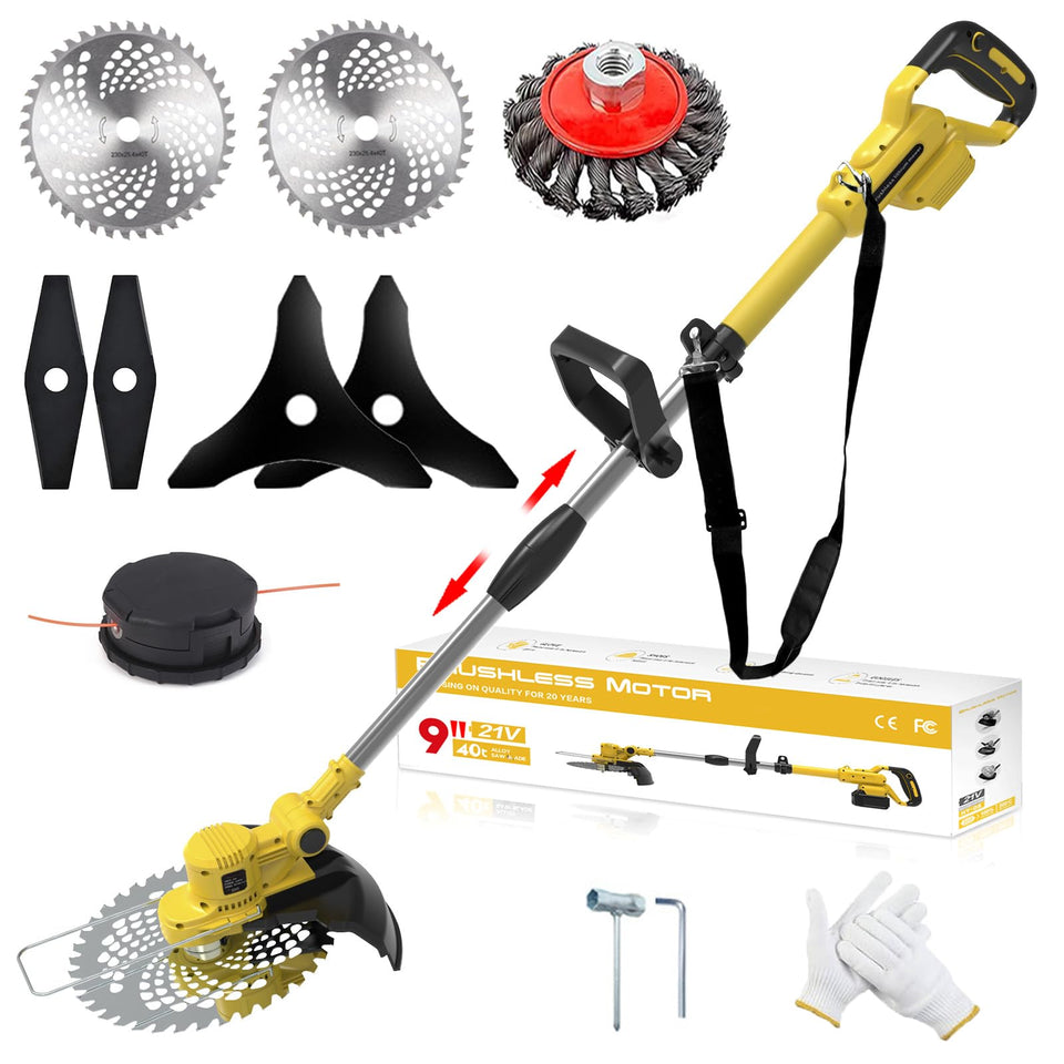 YEXLXLN weed wacker compatible with Dewalt 20V MAX batteries enables versatile yard work.