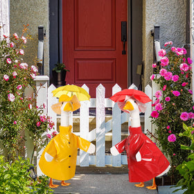 Yeyeplum porch goose display outdoors feels welcoming