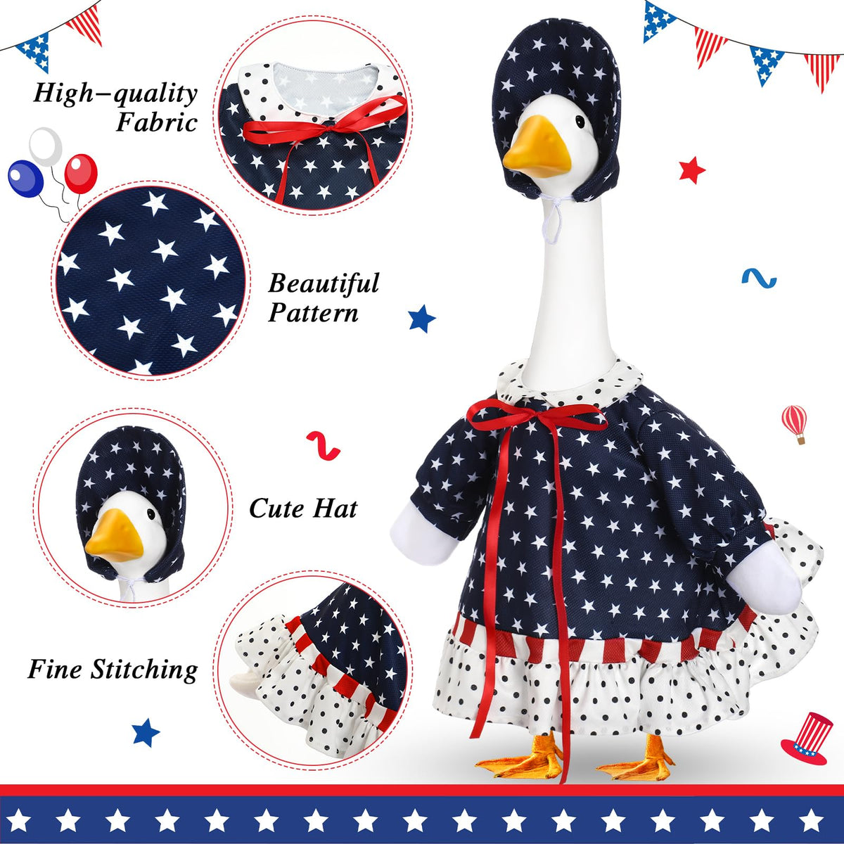 Yeyeplum goose outfit made of durable polyester for outdoor use.