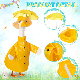 Yeyeplum goose with red umbrella enhances spring patio decor