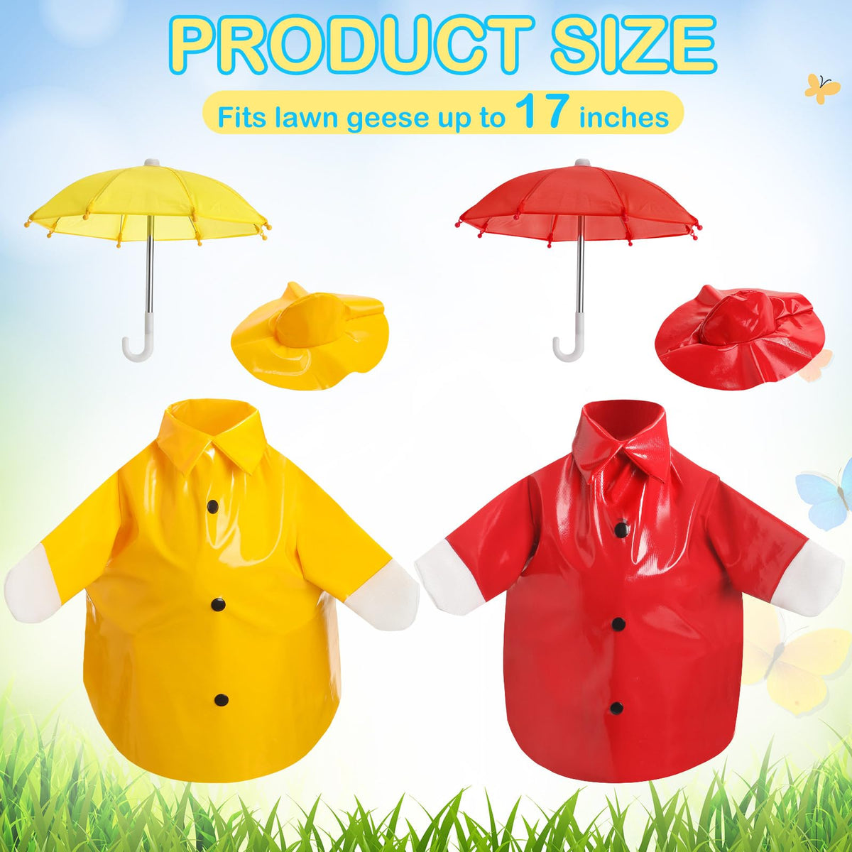 Yeyeplum goose outfit yellow umbrella adds cheerful garden accents