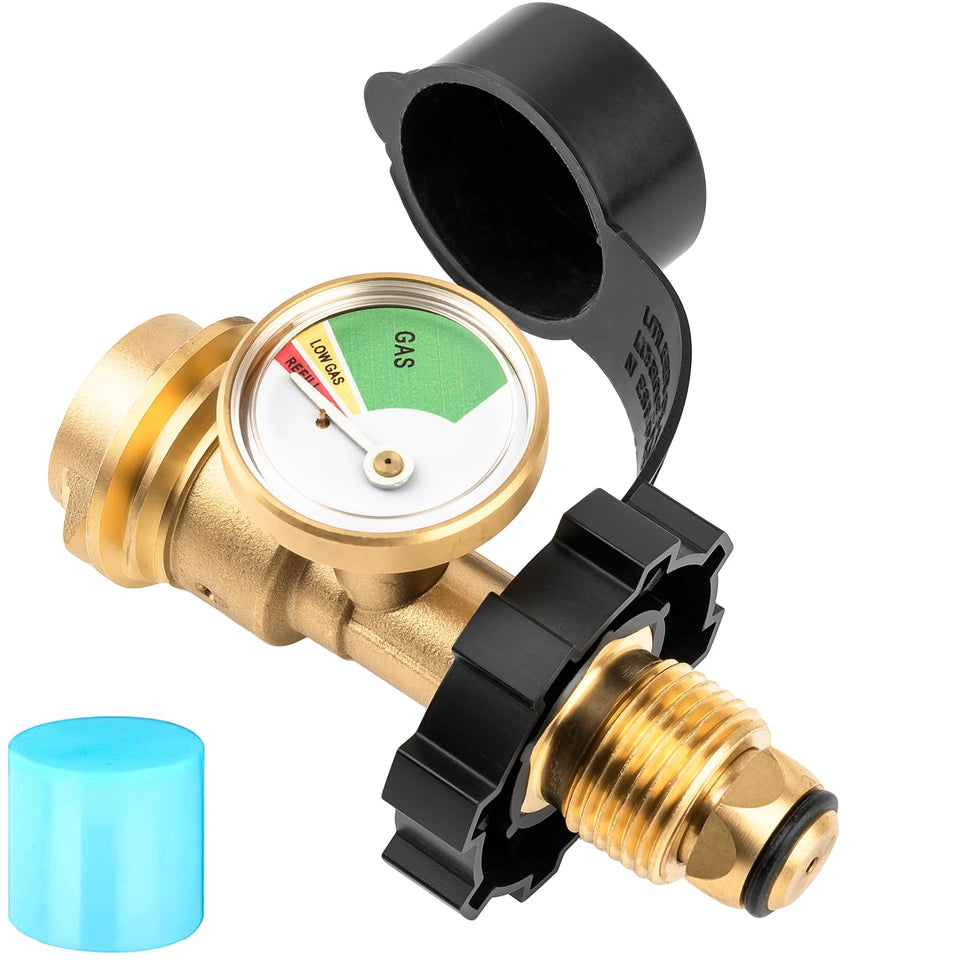 YEYETUO 100 lb propane tank adapter connects POL to QCC1 for flexible fueling.