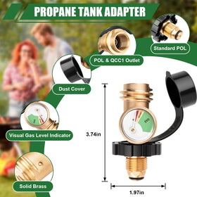 YEYETUO brass propane connector provides durable, corrosion-resistant performance.
