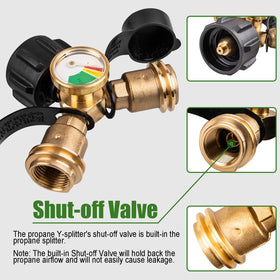 YEYETUO brass-constructed splitter designed for outdoor durability.
