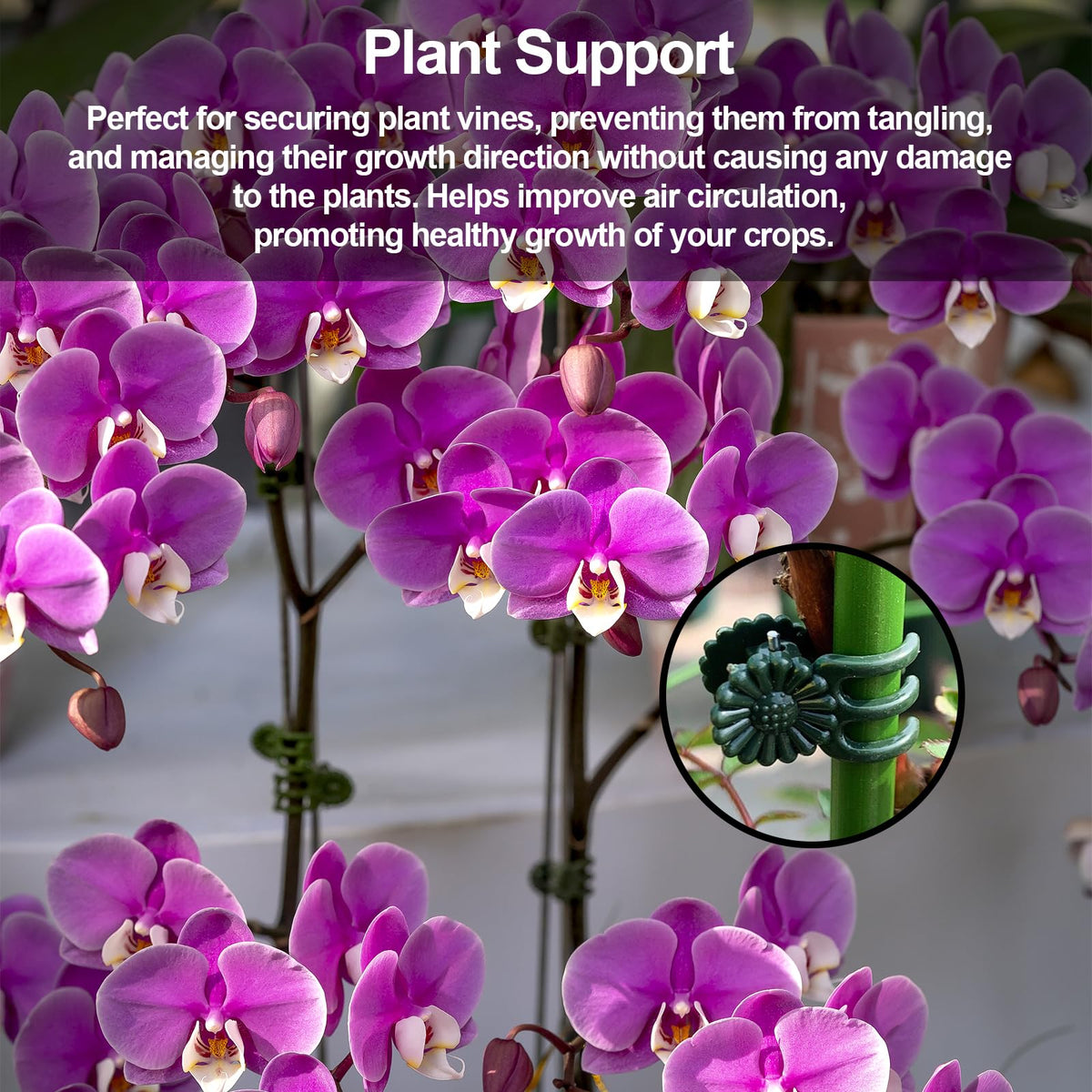 YFANITI quick-release plant clips for fast, adjustable support