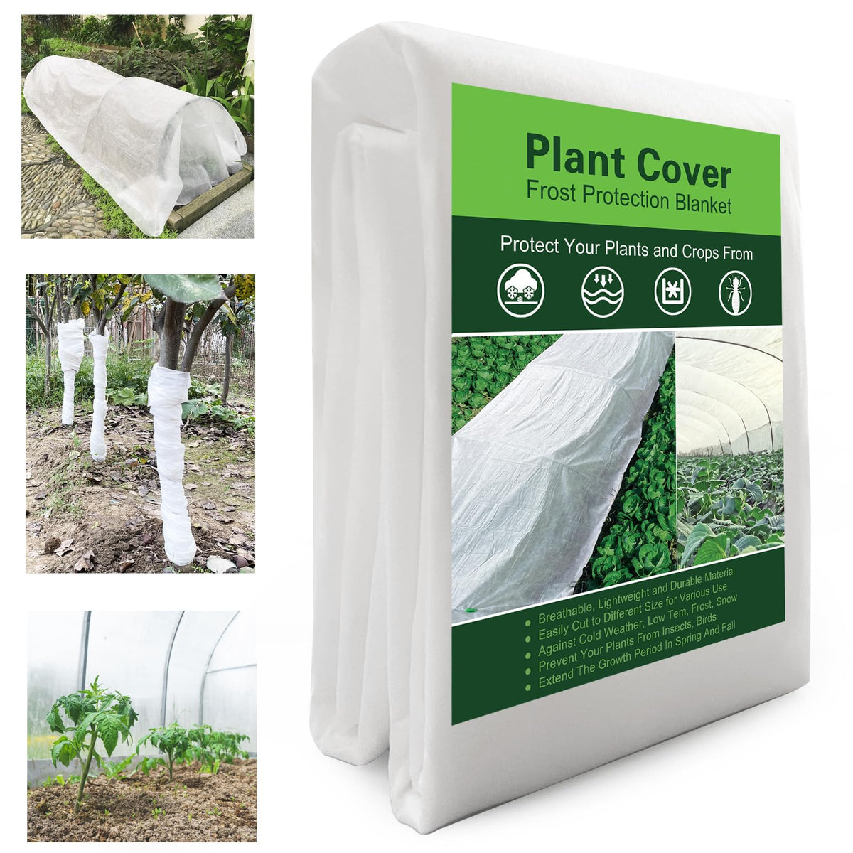 YFFSIDMY frost blanket 6-5ftx16ft protects outdoor plants from cold weather.