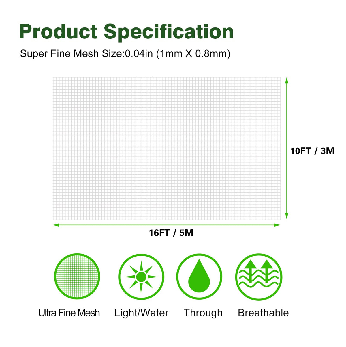 YFFSIDMY durable PE mesh with anti-UV durability for long lasting use