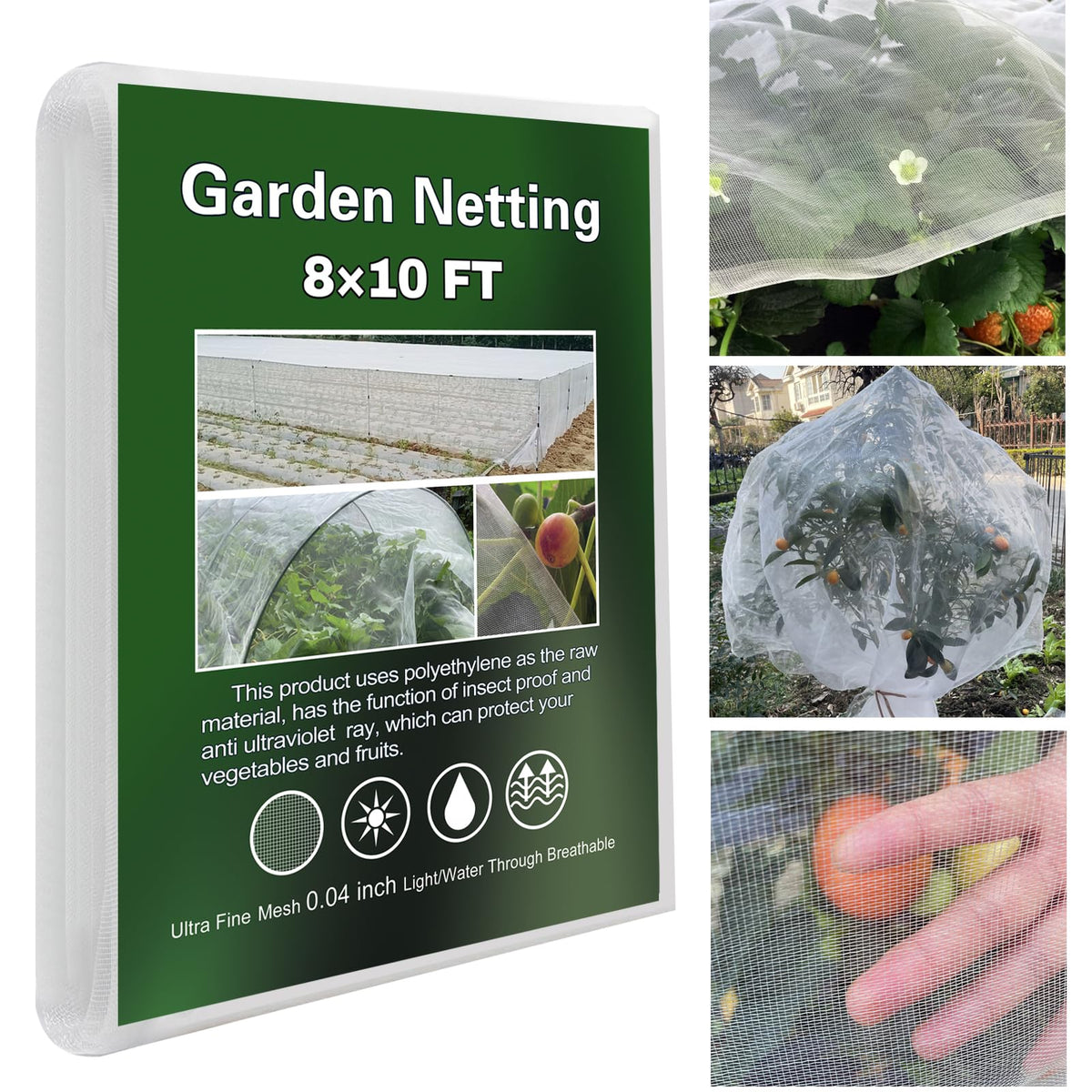 YFFSIDMY garden netting ultra fine mesh on a raised bed protects vegetables from birds
