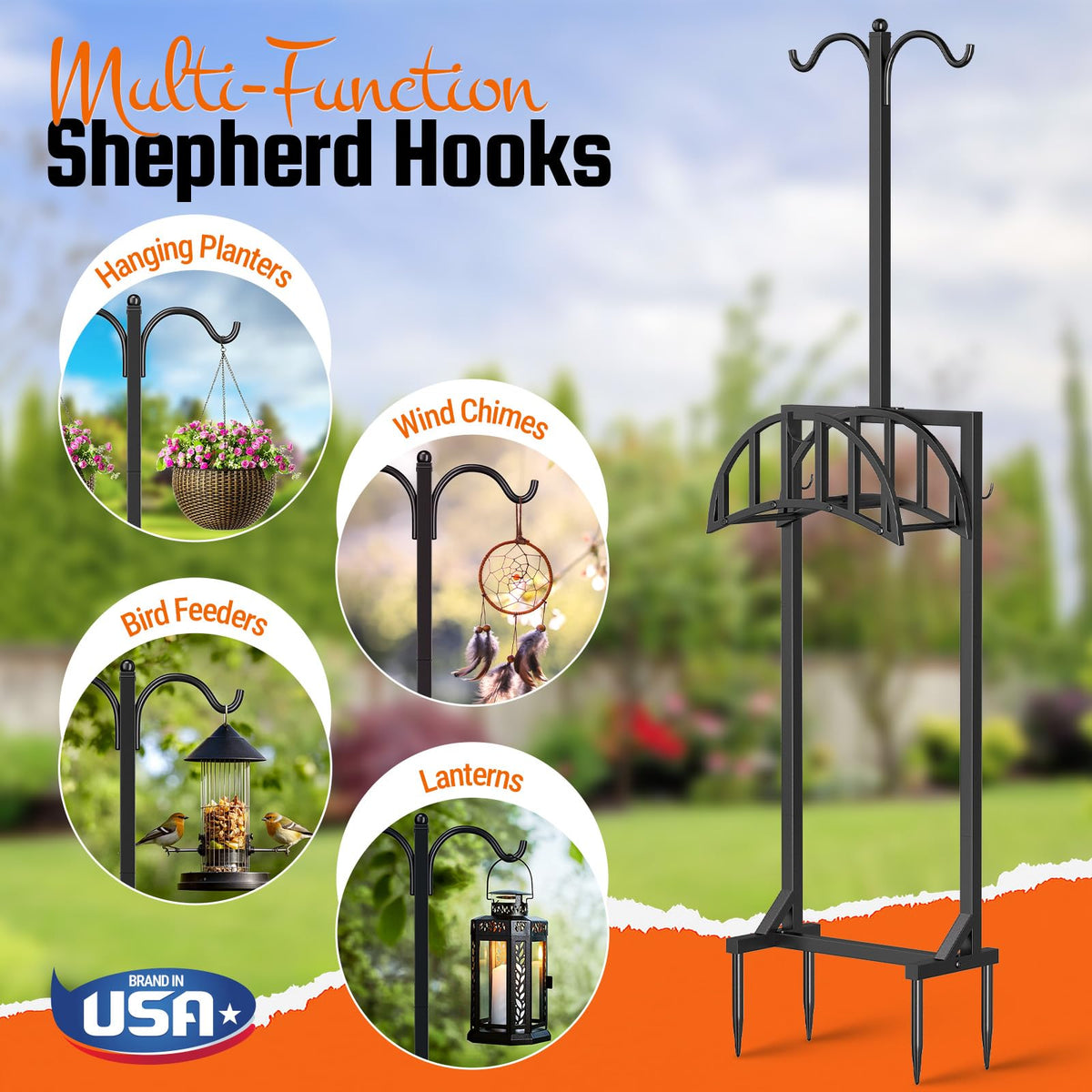 YFFSRJDJ back tool hooks and top shepherd hooks organize accessories