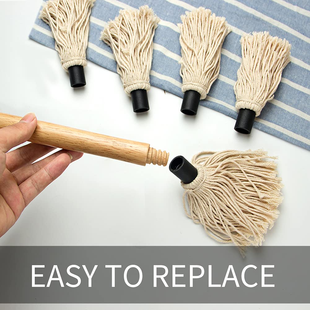 YFWOOD BBQ Mop showing four extra replacement heads for continuous basting