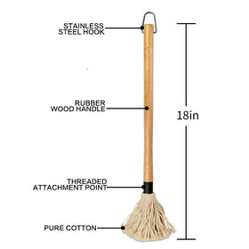 YFWOOD BBQ Mop with wooden handle ready for sauce, glaze, or oil