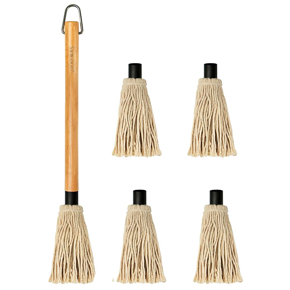 YFWOOD BBQ Mop with long wooden handle for precise sauce application during grilling