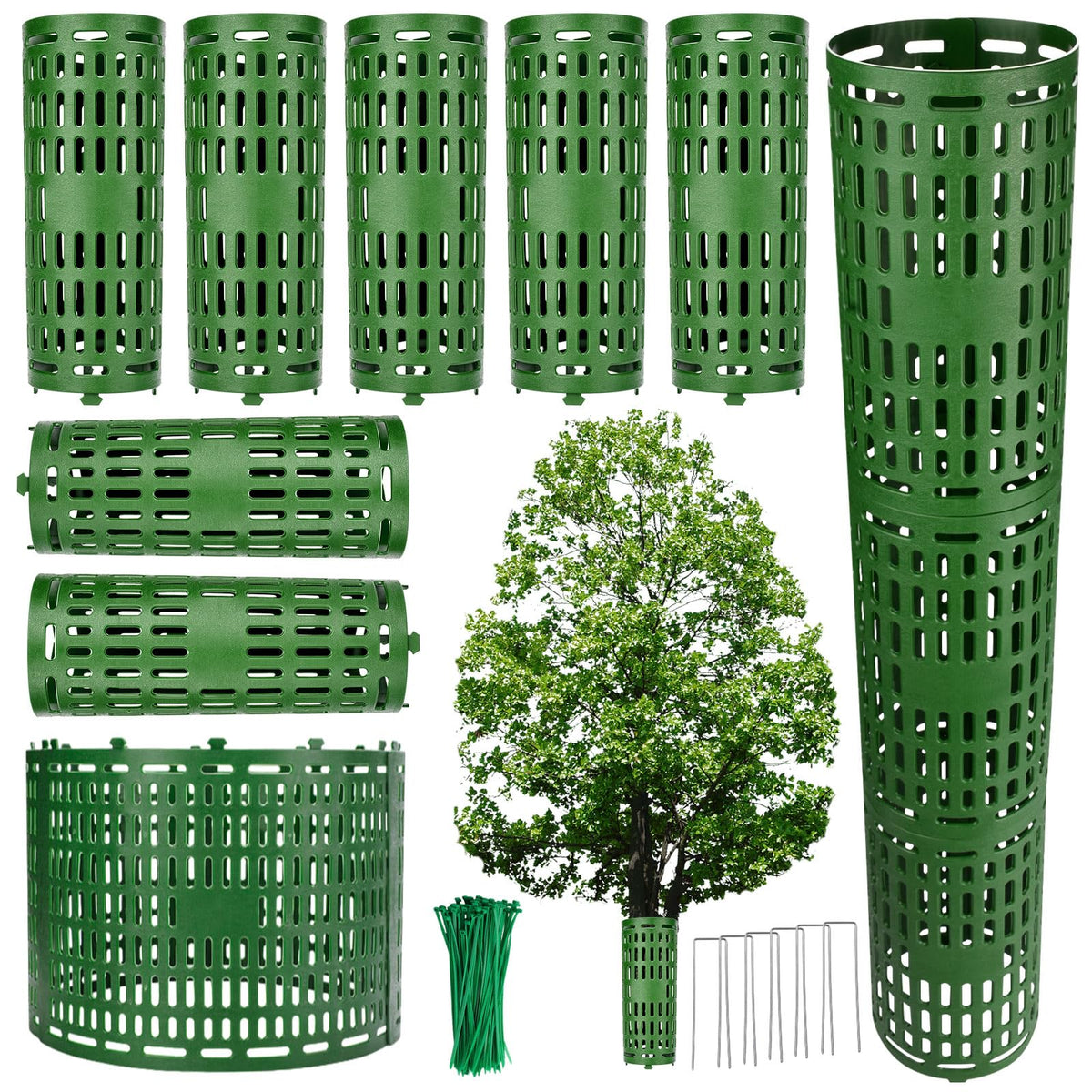 YGAOHF expandable trunk protector wrapping a young sapling for bark protection