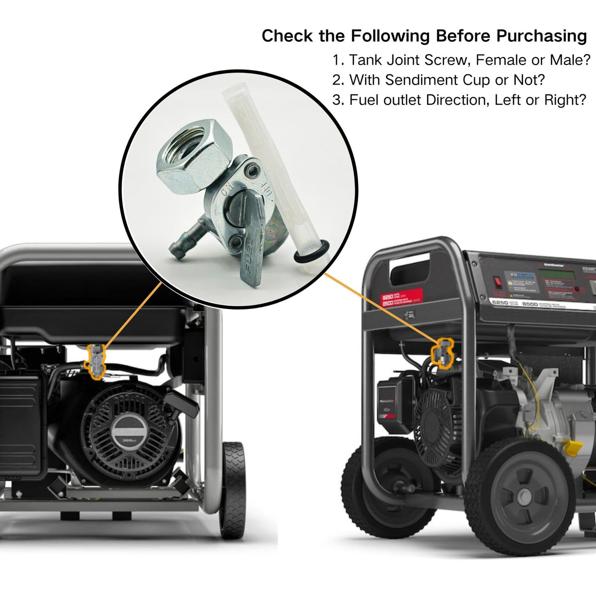 YGQ fuel valve mounted with hose connection for easy setup