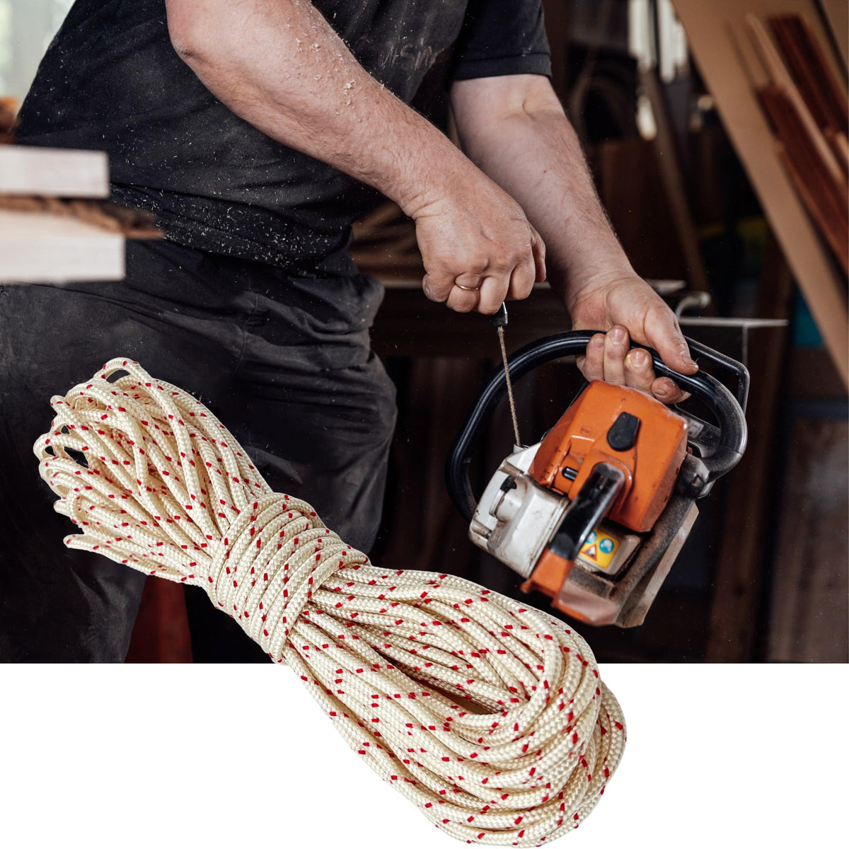 YGQ multi-application pull cord suits chainsaws, blowers, trimmers, and generators.