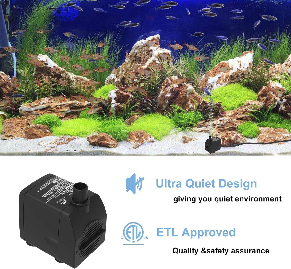 YH YUANHUA pump used in aquarium or hydroponics setup to boost circulation