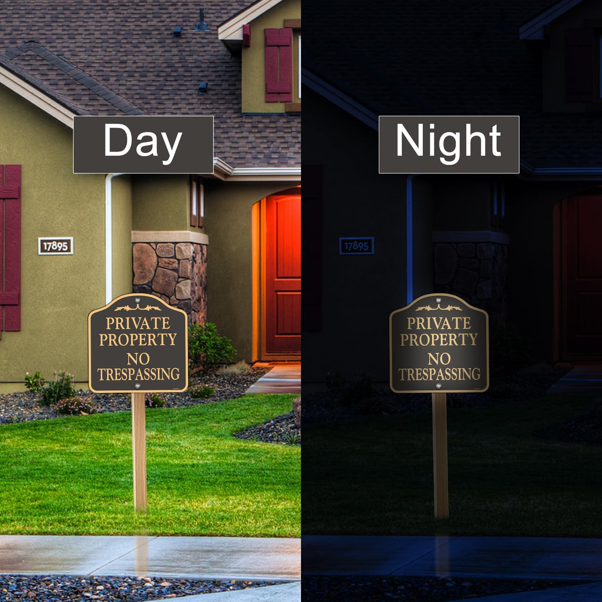 YHAIATTA no trespassing sign 12x12 black with pre-drilled holes for easy installation