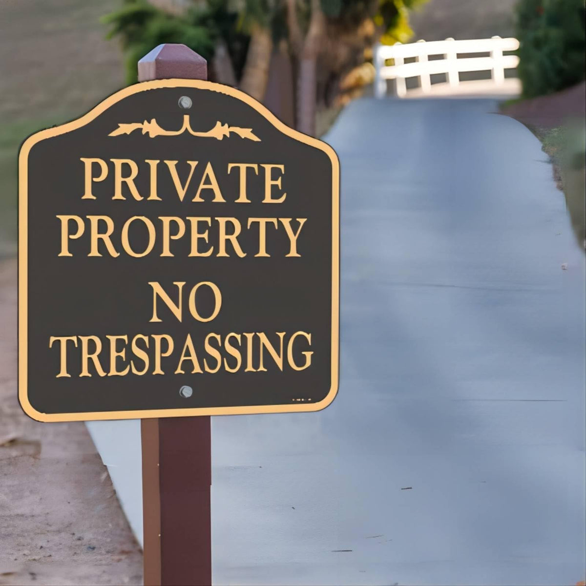 YHAIATTA private property sign 12x12 black easy fence mounting with holes