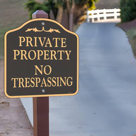 YHAIATTA private property sign 12x12 black easy fence mounting with holes