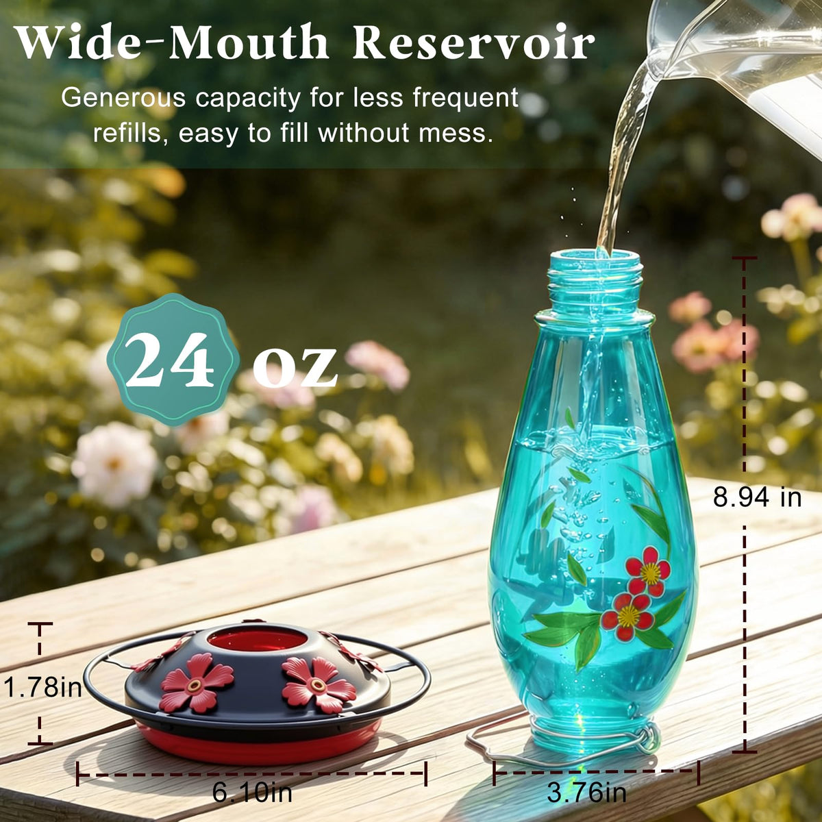 YHCHHZUI leak-resistant base hummingbird feeder keeps nectar contained