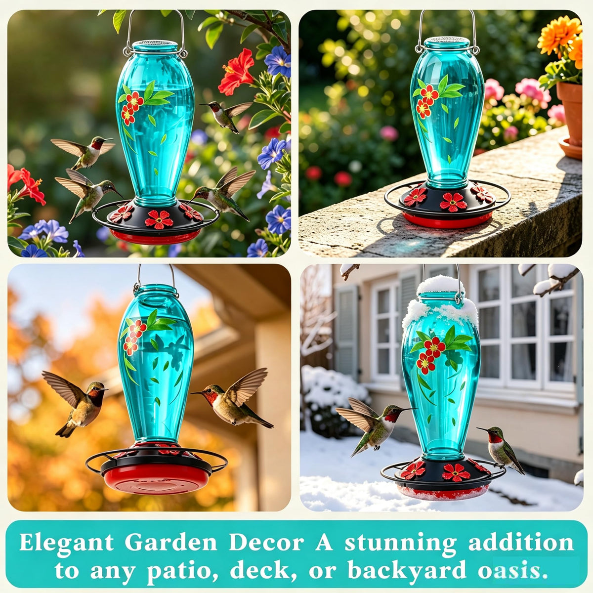 YHCHHZUI blue outdoor garden hummingbird feeder adds color to your yard