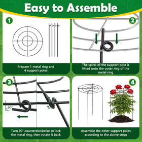 YHLYUZZ 360-degree plant cage prevents leaning and collapse