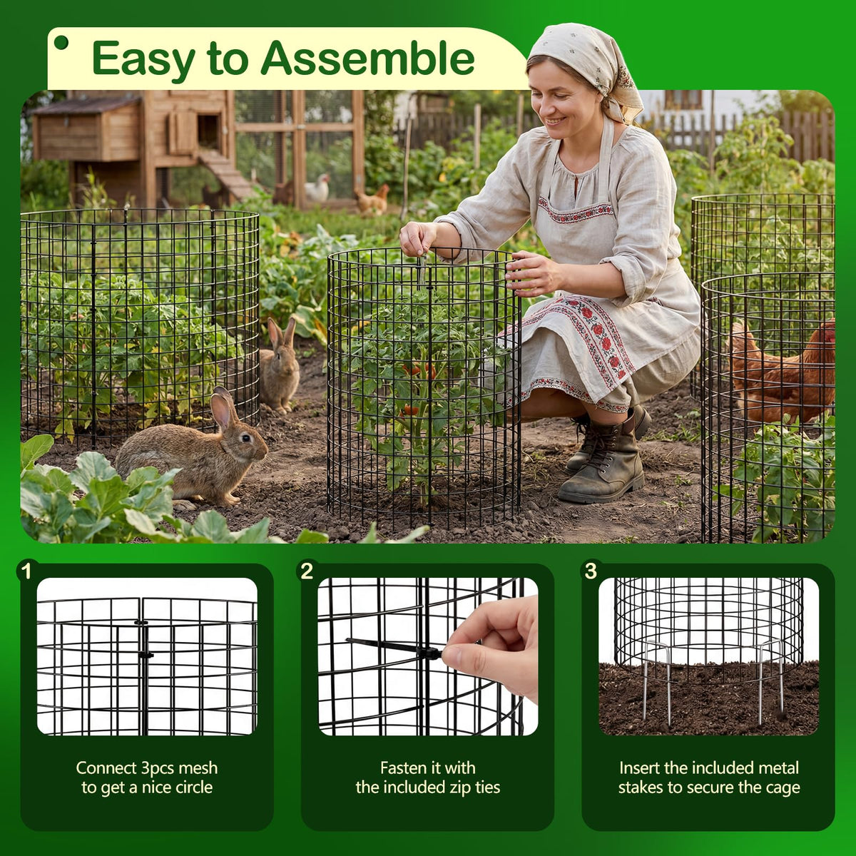 YHLYUZZ nylon zip ties enable quick, tool-free setup around plants.