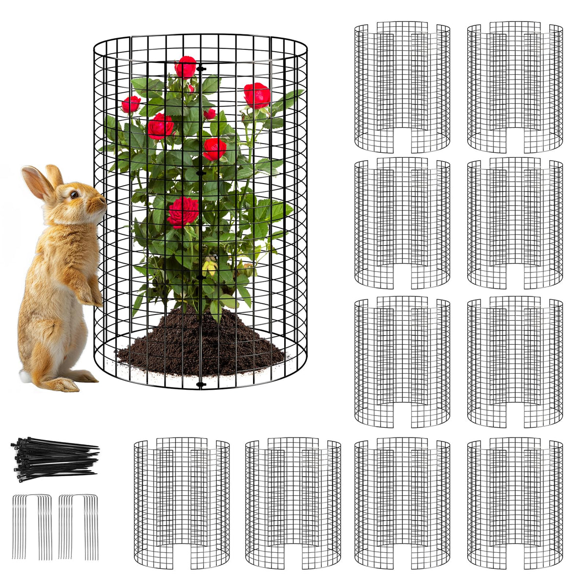 YHLYUZZ round panel assembly creates a protective guard for delicate plants.