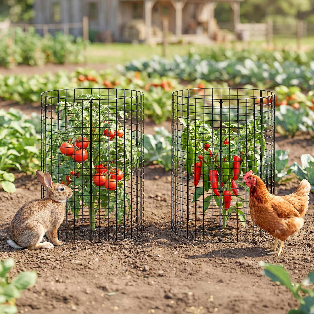 YHLYUZZ protective garden enclosures deter rabbits and squirrels while safeguarding seedlings.