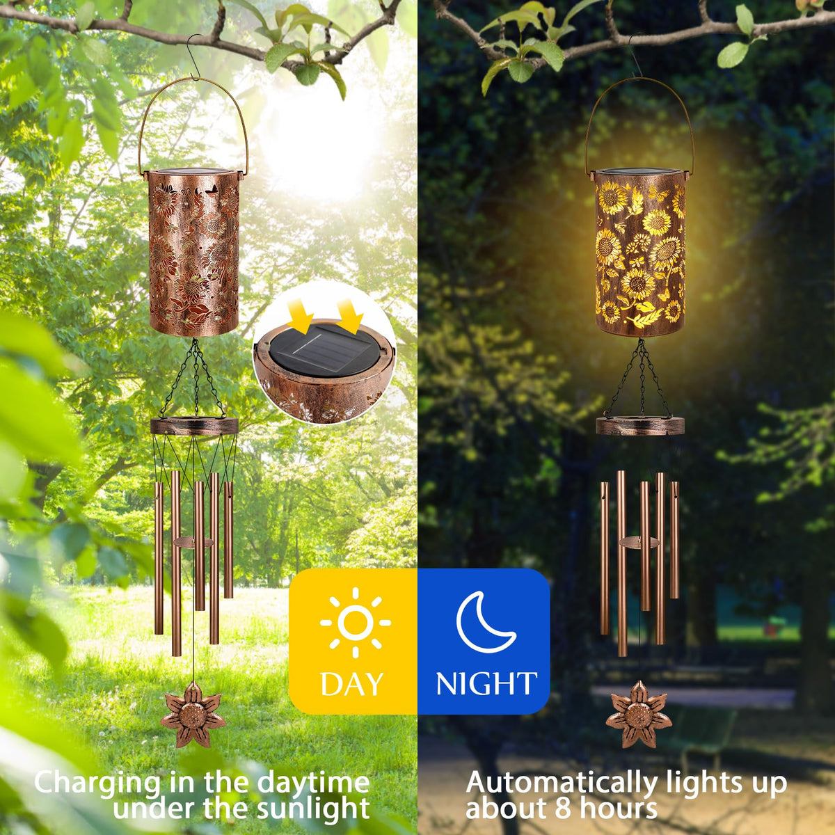 YHmall durable wind chimes with metal frame rope and tubes for longevity