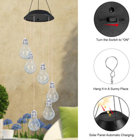 YHmall dusk-illumination wind chimes demonstrate soft evening glow.