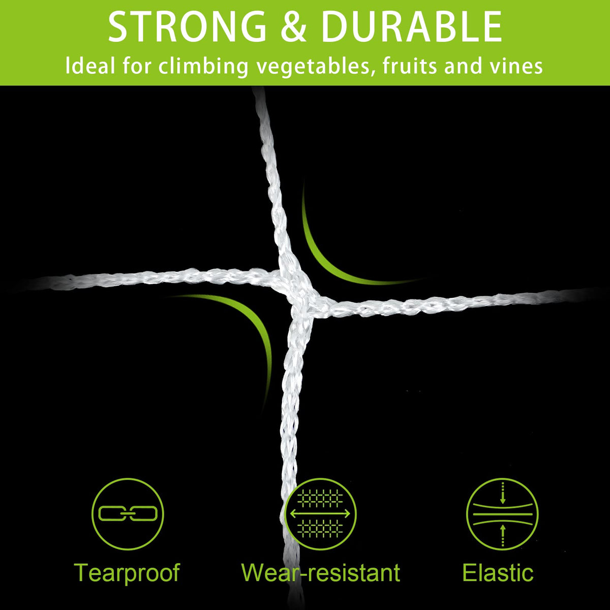 Heavy-duty polyester trellis netting designed to last for seasons