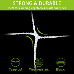 Heavy-duty polyester trellis netting designed to last for seasons