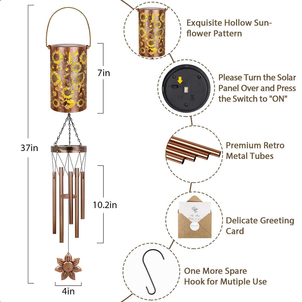 YHmall sunflower shadow projection enhances nighttime garden ambiance