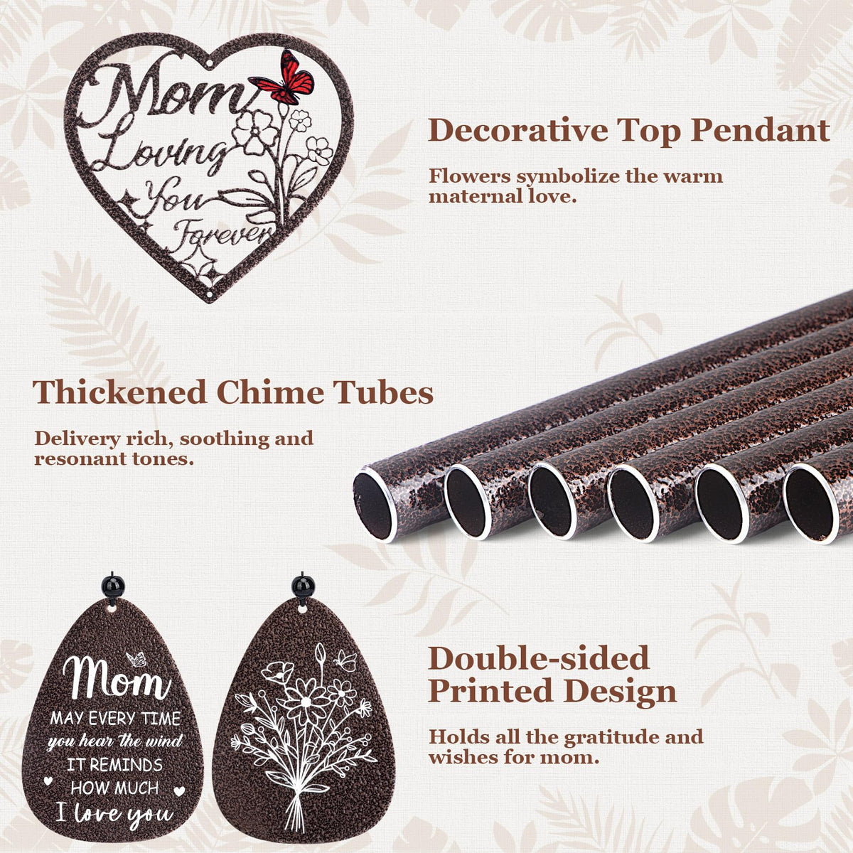 YHmall wind chimes with blank greeting card for personal messages.