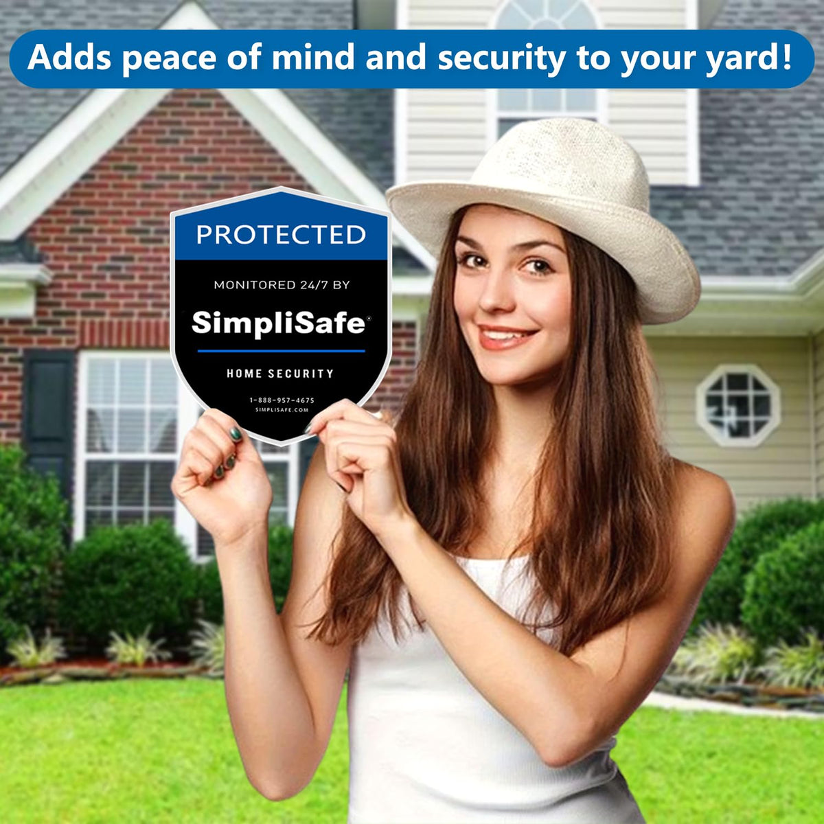 YHMYOALU alarm signs enhance yard visibility and deterrence potential.