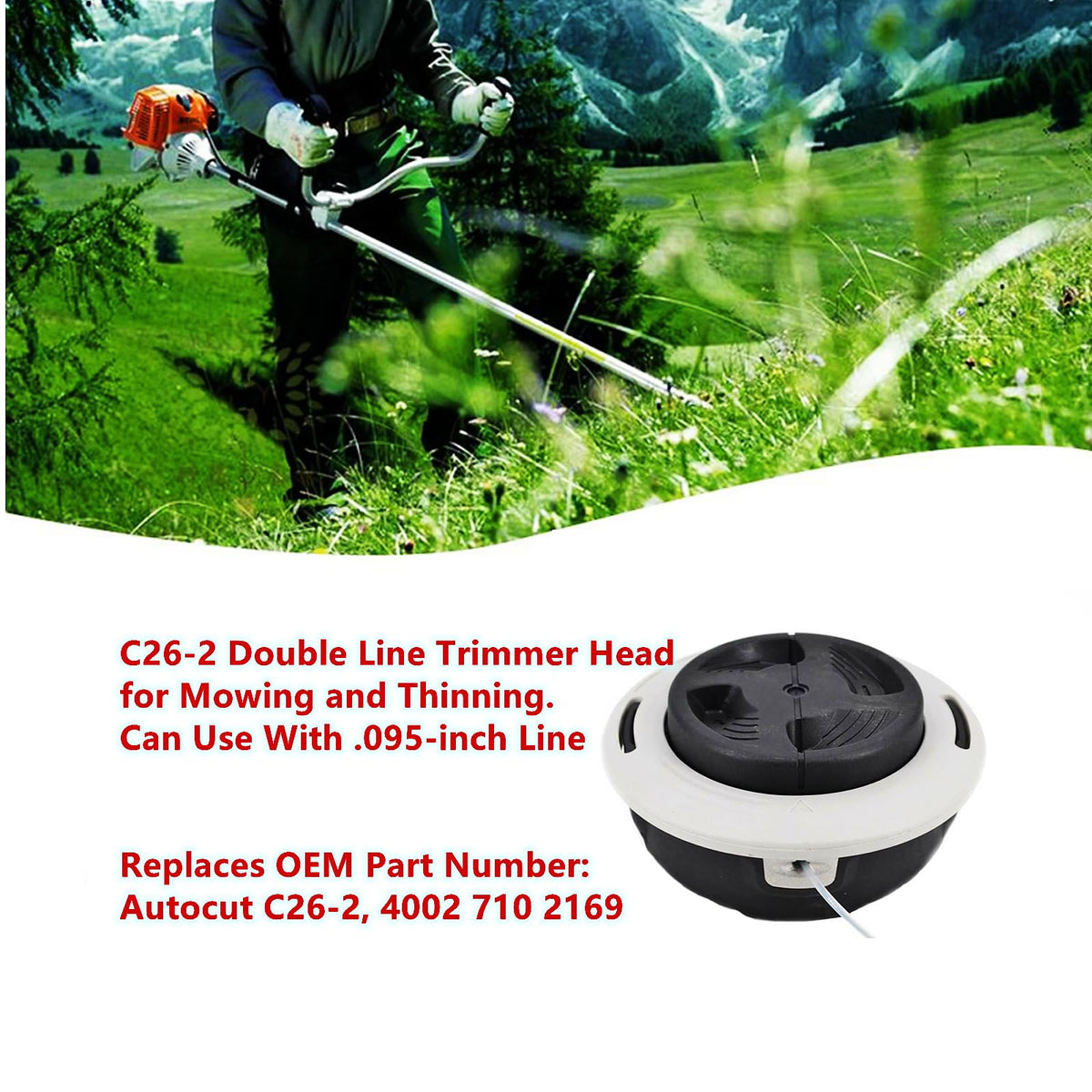 Dual-pack packaging of yhoparts C26-2 trimmer heads