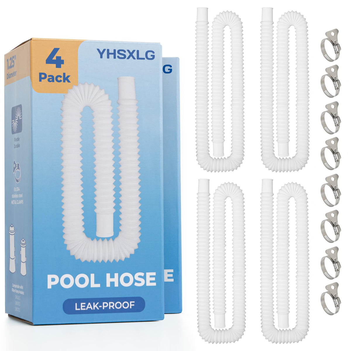 YHSXLG 8 metal clamps included for secure connections.