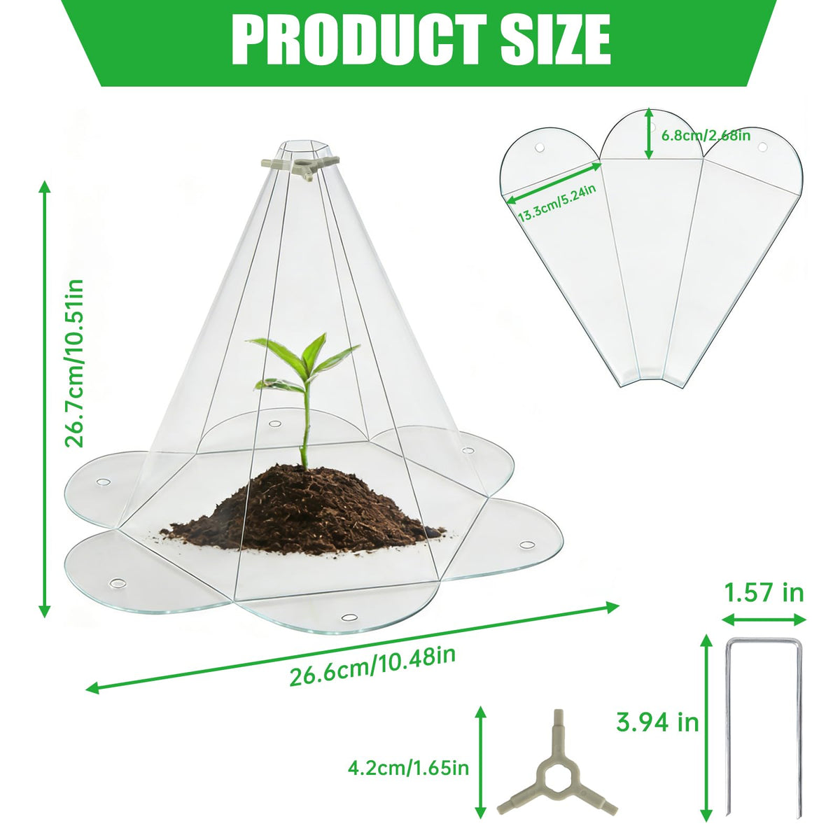 Yhtpouqe 20-pack with ground pegs anchors cloches securely in windy conditions